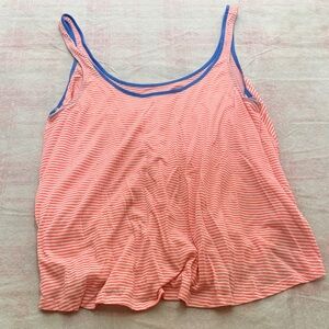 American Eagle Outfitters Pink and Blue Striped Crop Top